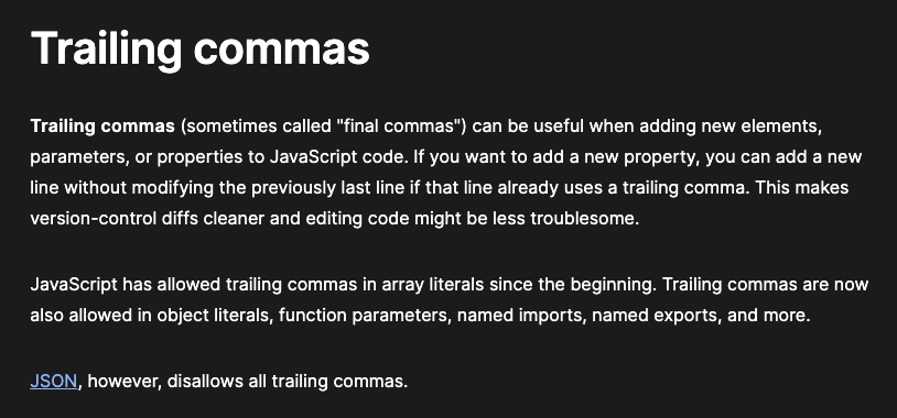 trailing commas
