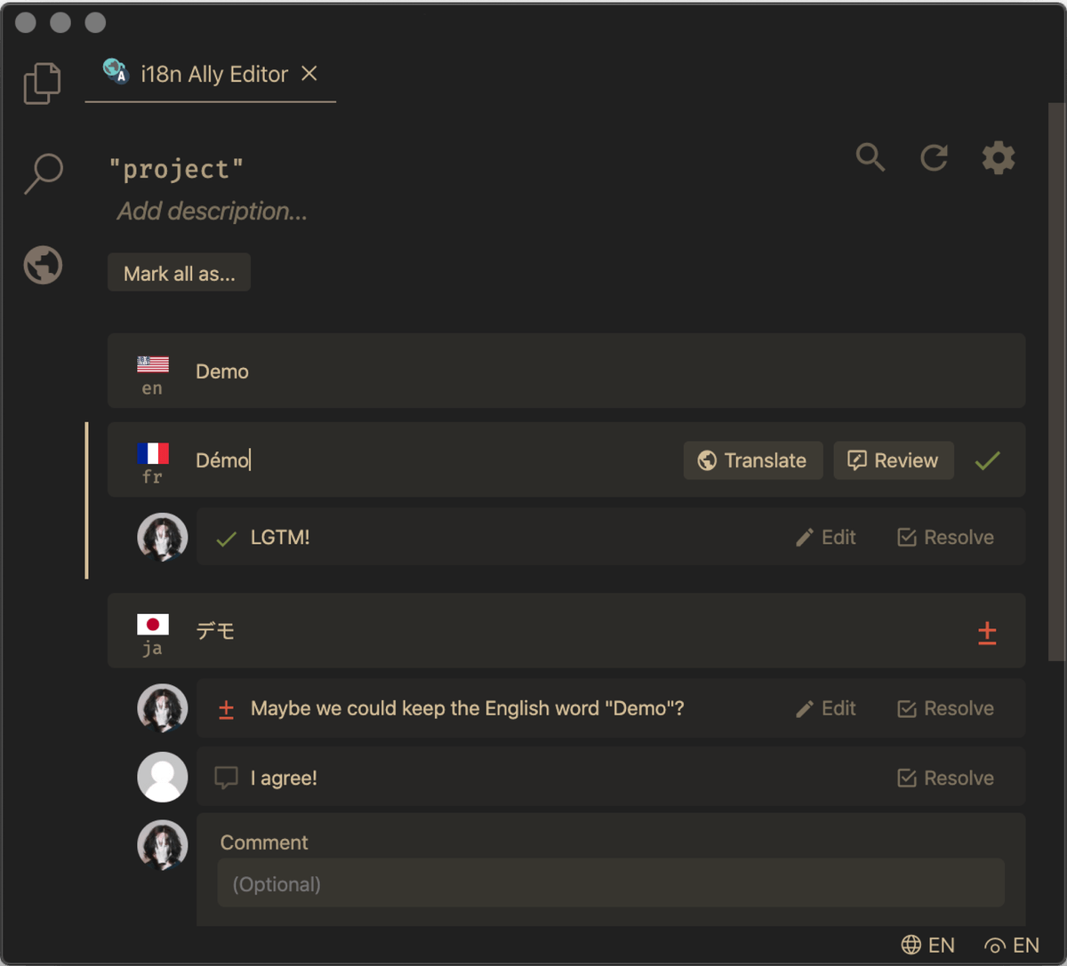 Editor UI & Review System
