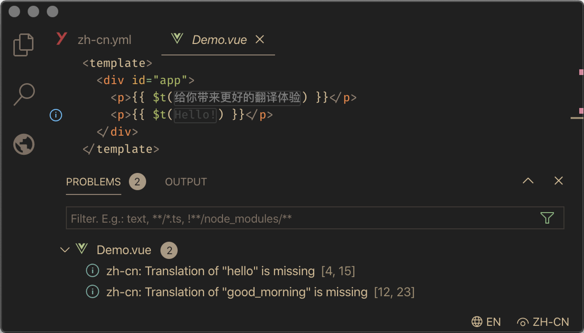 report missing translations