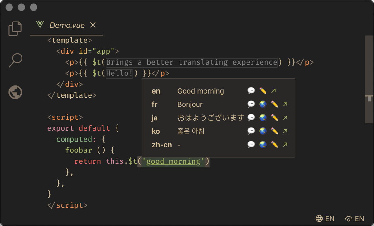 hover and direct actions