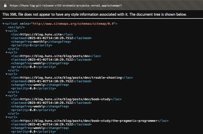 Sitemap path success